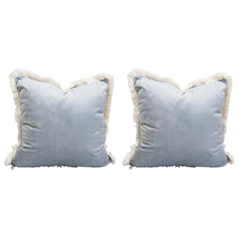 2PK LVD Cushion Velvet Cornflower Home/Lounge Decor 45cm Square