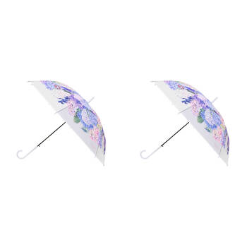 2PK LVD Women's Folding Umbrella Floral Hydrangeas 80cm Assorted
