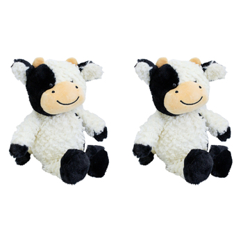 2PK LVD Chelsea Cow 25cm Plush Toy Kids/Children Stuffed Animal - Black/White