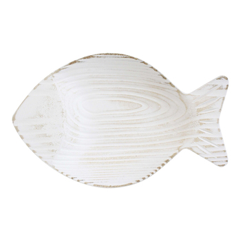 LVD MDF 24cm Fish Bowl Home Decor Large - Rustic White