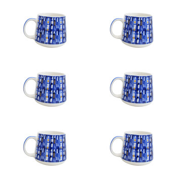 6PK LVD Ceramic Coffee Mug Santorini Home/Kitchen Drinkware 9cm Assorted