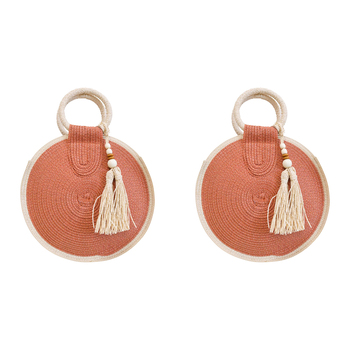 2PK LVD Women's/Ladies Wanderer Bag/Handbag 30x40cm Round - Rust