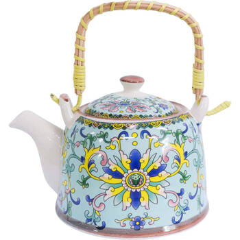 LVD Ceramic Motif Design Decorative Kitchen Teapot 17x19cm Multicoloured