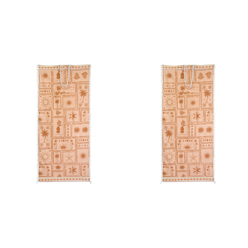 2PK LVD Beach Towel With Portable Carry Bag Postcard Microfibre 80x180cm