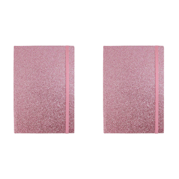 2PK LVD 21cm Notebook A5 Writing Stationery 80 Pages Glitter Rose