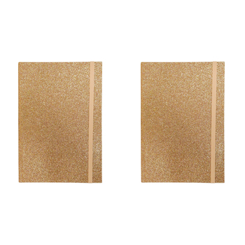 2PK LVD 21cm Notebook A5 Writing Stationery 80 Pages Glitter Champagne