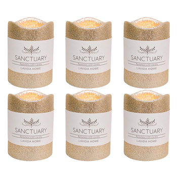6PK LVD Flameless Candle Small Champagne Decorative Home/Lounge Decor