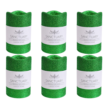 6PK LVD Flameless Candle Medium Green Decorative Home/Lounge Decor