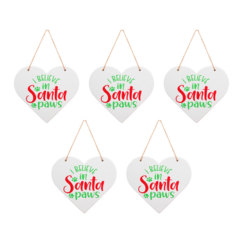 5PK LVD Heart Santa Paws Decorative Sculpture Home/Lounge Decor
