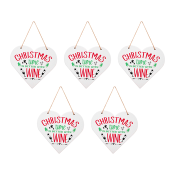 5PK LVD Heart Christmas Wine Decorative Sculpture Home/Lounge Decor