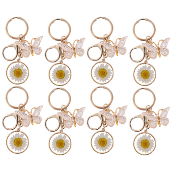 8PK LVD Keyring Butterfly Flower Stylish Womens Fashion