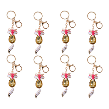 8PK LVD Keyring Blush Fox Themed Womens Stylish Key Chain 