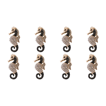 8PK LVD Magnet Elegant Seahorse Decorative Home Decor Ornament 2.5x5.5cm