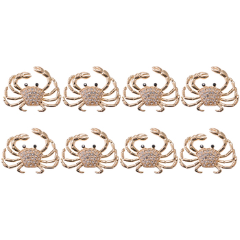 8PK LVD Magnet Diamonte Crab Decorative Home Decor Ornament 4.5x5cm