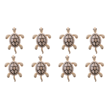 8PK LVD Magnet Diamonte Turtle Decorative Home Decor Ornament 3.5x5cm