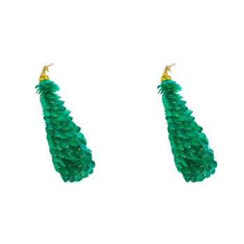 2PK LVD Clip Peacock Emerald Decorative Sculpture Home/Lounge Decor