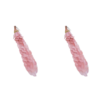 2PK LVD Clip Peacock Dusty Pink Decorative Sculpture Home/Lounge Decor