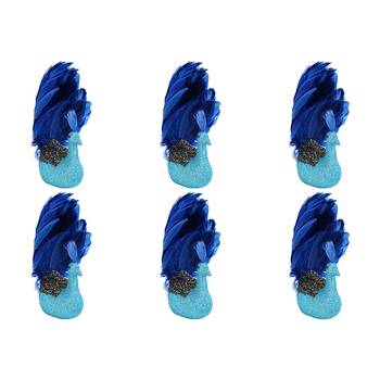 6PK LVD Sitting Peacock Teal Decorative Sculpture Home/Lounge Decor