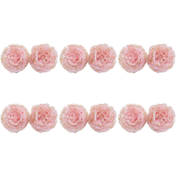 6PK LVD Clip Flower Ball Dusty Pink Seasonal Christmas Decoration