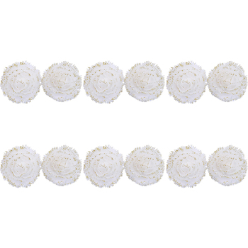 6PK LVD Clip Flower Ball White Seasonal Christmas Decoration