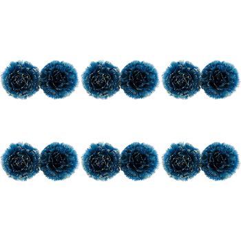 6PK LVD Clip Flower Ball Teal Seasonal Christmas Decoration