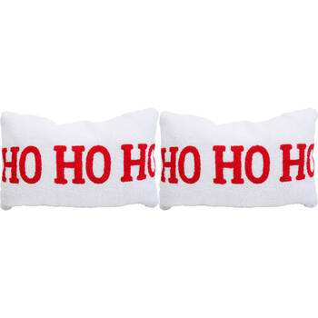 2PK LVD Furry Ho Ho Ho Cushion Pillow Christmas Bedding/Sofa Decor 35x55cm