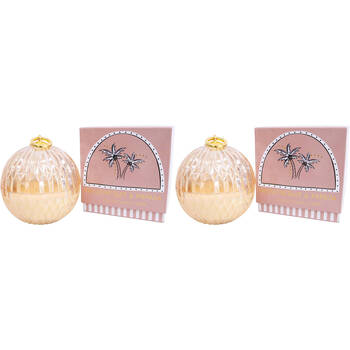 2PK LVD Glass Candle Bauble Home/Office Decor 12x12cm -  Passionfruit Papaya