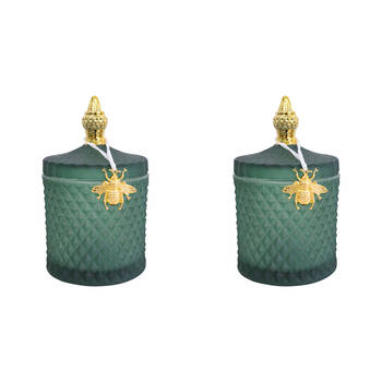 2PK LVD Glass Cruz Trinket Storage Decor Round 18.5cm - Forest