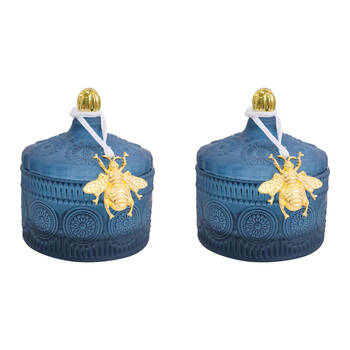 2PK LVD Glass Chloe Trinket Box Storage Decor Round 10cm - Capri