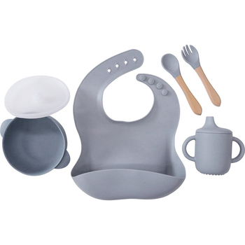 LVD Silicone Baby/Toddler Feeding Dinnerware Set - Grey