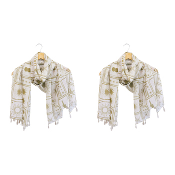 2x LVD Scarf/Sarong Women's Beach Shawl Cover Up 90x180cm Polyester Postcard