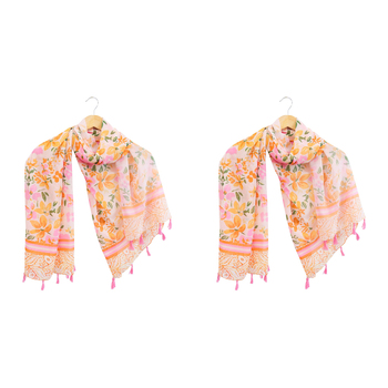 2x LVD Scarf/Sarong Women's Beach Cover Up 90x180cm Polyester Summer Sunshine