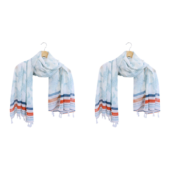2x LVD Scarf/Sarong Women's Beach Shawl Cover Up 90x180cm Polyester Turtles
