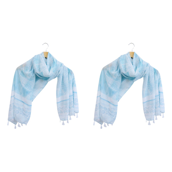 2x LVD Scarf/Sarong Women's Beach Shawl Cover Up 90x180cm Polyester Starfish