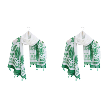 2x LVD Scarf/Sarong Women's Beach Shawl Cover Up 90x180cm Polyester Savannah