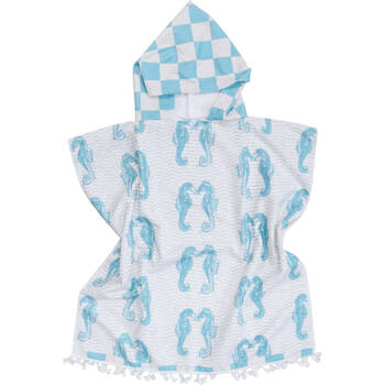 LVD Kids Microfibre Poncho Towel w/ Bag 70cm Seahorses