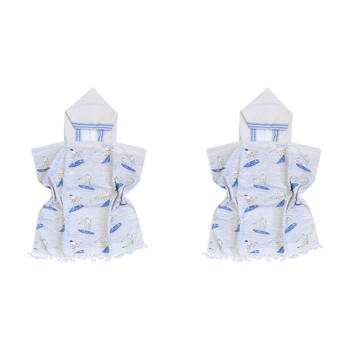 2PK LVD Kids Microfibre Poncho Towel w/ Bag 70cm Surfers
