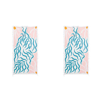 2PK LVD Kids Microfibre Beach Towel In Bag 70x140cm Pretty Reef