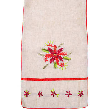 LVD Embroided Table Runner Decor 33x180cm Poinsettia