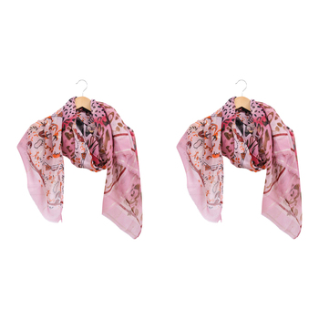 2PK LVD Scarf Sarong Pink Boheme Themed Stylish Womens Fashion