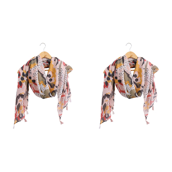 2PK LVD Scarf Sarong Bold Paisley Stylish Womens Fashion