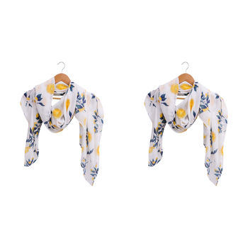 2PK LVD Scarf Sarong Lemons Themed Stylish Womens Fashion
