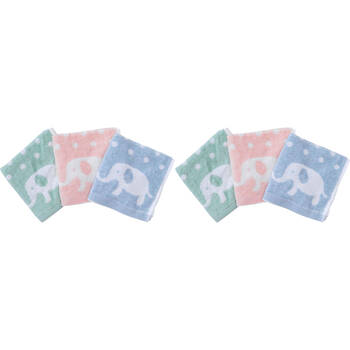 6pc LVD Cotton Face Washer Towel Set 25cm Elephant