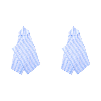 2PK LVD Sky Cotton Hooded Swaddle Baby Wrap 127x66cm - Blue/White