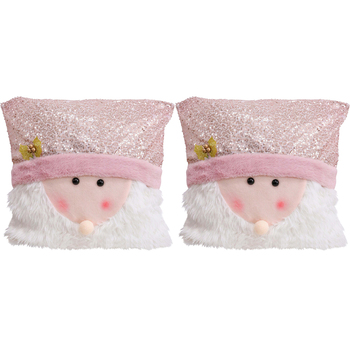 2PK LVD Cushion Santa Pink Decorative Pillow Home Lounge Decor