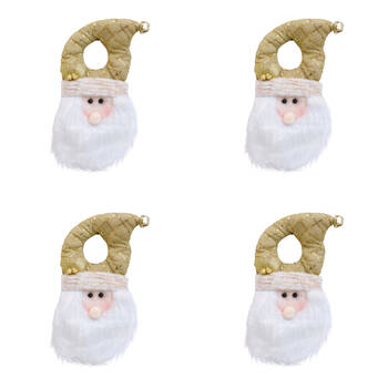 4PK LVD Hanging Santa Christmas Door Hanger Festive Decoration 43cm Gold