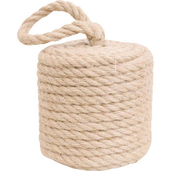 LVD Jute/Concrete Doorstop Rope Cyl w/ Looping Handle 12cm Nat