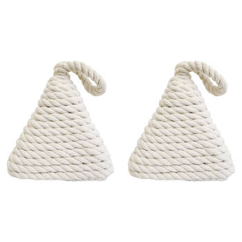 2PK LVD Cotton/Concrete Doorstop Rope Pyra Home Decor White