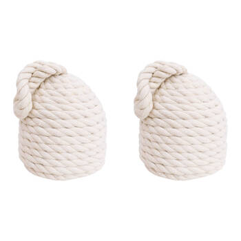 2PK LVD Doorstop Rope Hive Weighted Door Stopper 15cm White
