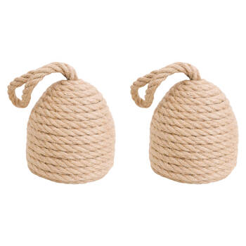 2PK LVD Doorstop Rope Hive Weighted Door Stopper 15cm Natural